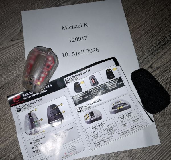 Element HS-6 Beacon Helmet Light, Red/Tan