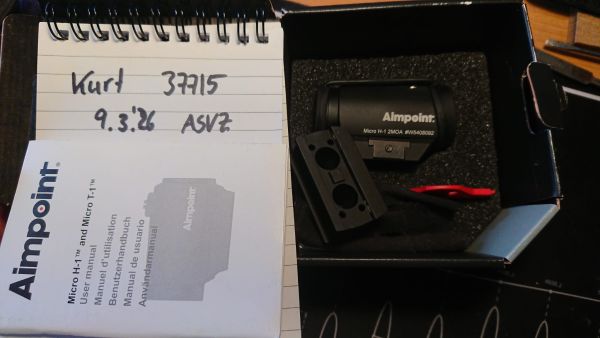 Original Aimpoint Micro H-1 2MOA (Ähnlich T1) mit 39mm Riser