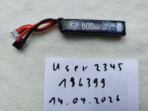 BlueMax AEP 7,4V 600mAh Lipo Akku 01