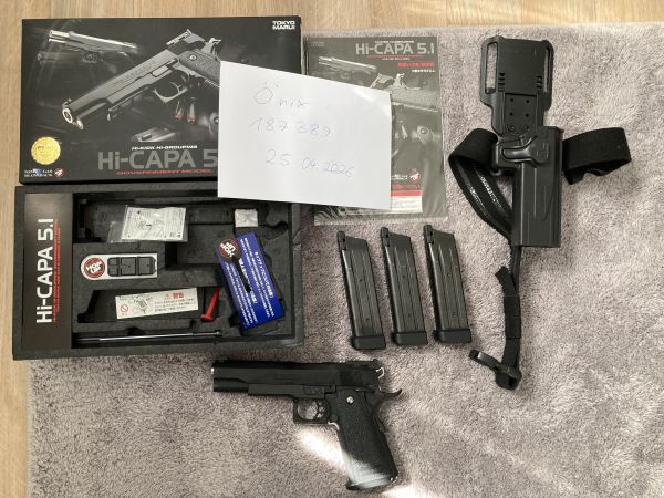Tokyo Marui HI-CAPA 5.1 GBB mit 3 Magazinen + Holster