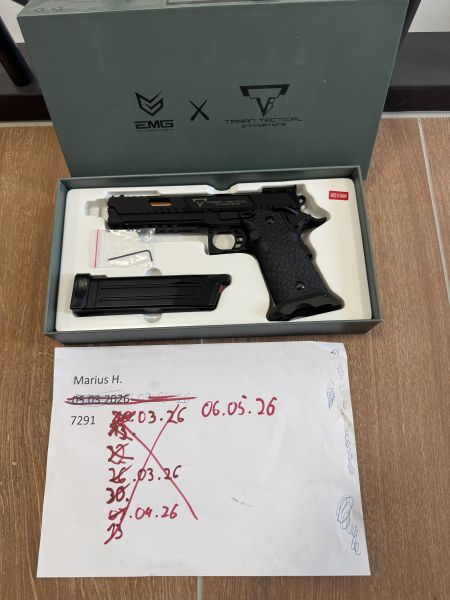EMG / STI International TTI Combat Master 2011 JW3 Vollmetall GBB 6mm BB schwarz - Collectors Steel Edition