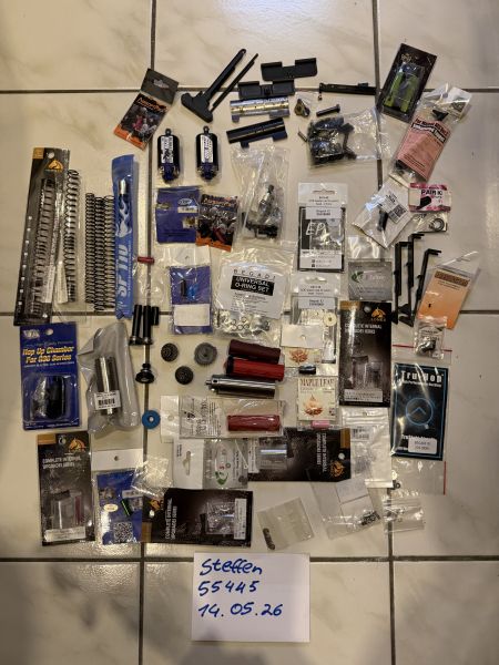 KONVOLUT SAMMLUNG TUNINGTEILE GEARBOX V2 und V3 AR15 M4 G36 LONEX BEGADI MAPLE LEAF SET