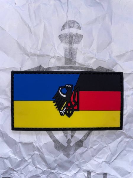 Deutschland Ukraine Friendship PVC Patch – BRD & UA Flagge | Velcro Klettaufnäher