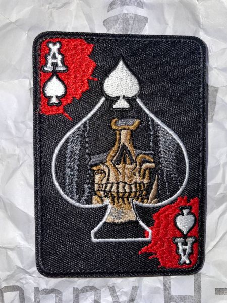 Ace of Spades Grim Reaper Velcro Patch – Pik Ass Sensenmann | Airsoft Morale Klettaufnäher