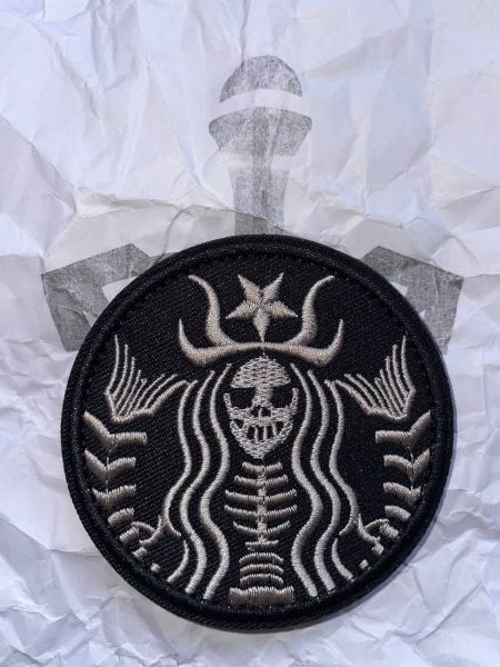 Starbucks Skull Mermaid Velcro Patch – Bushcraft Totenkopf | Airsoft Morale Klettaufnäher