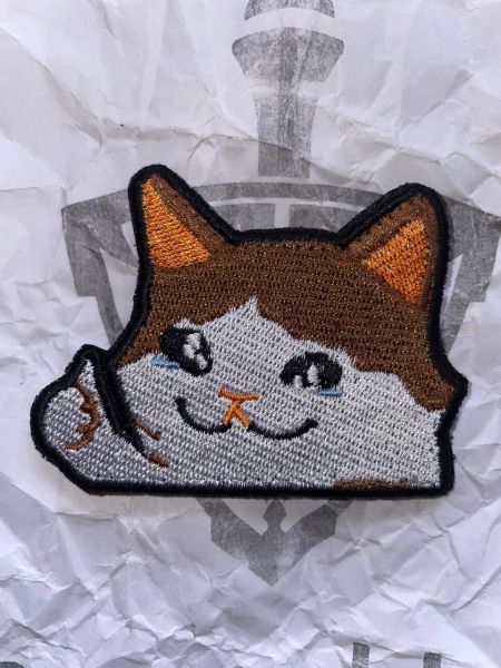 Thumbs Up Crying Cat Meme Patch – Sad Cat Airsoft Velcro | Katze Daumen Klettaufnäher