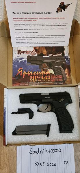 Grach MP-443 Raptor GBB Sammlerwaffe Komplettpaket