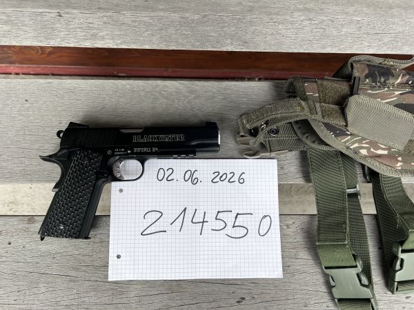 Blackwater BW1911 R² – 6 mm GBB, F‑Stempel, guter Zustand, inkl Holster