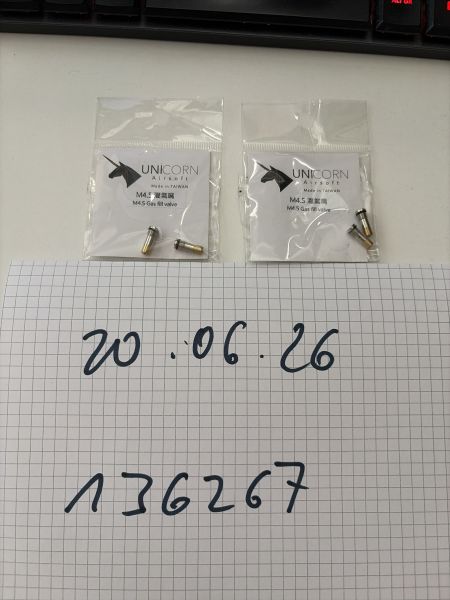 Unicorn Airsoft M4.5 Air Return Type Magazin-Einfüllventil (2 Stück) f. Maruzen / Tokyo Marui GBB Magazine