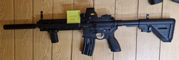 HK416A5 Sportsline + Schalldämpfer + Punktvisier super Zustand 6mm AEG