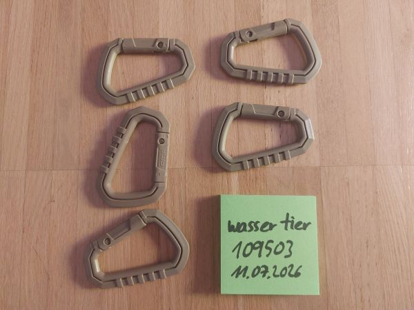 5x Karabinerhaken Kunststoff Braun