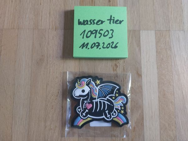 Patch Einhorn Skelett Drunken Unicorn Gummi Rubber