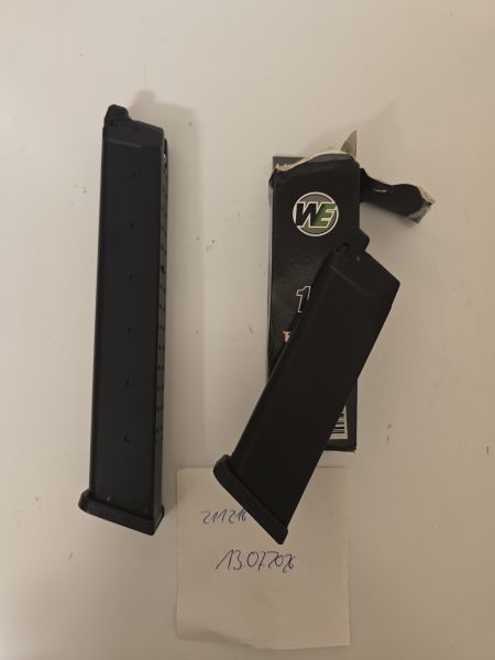 2x GBB Glock Gas Magzine (WE17/Army Armament R17 GBB Serie, lange Version - mit Begadi Stainless Efficiency Ventil (50BBS) Preis ist inklusive Versand 