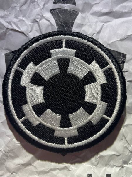 Star Wars Galaktisches Imperium Patch – Grau – gestickter Klett-Aufnäher – 7,5 × 7,5 cm