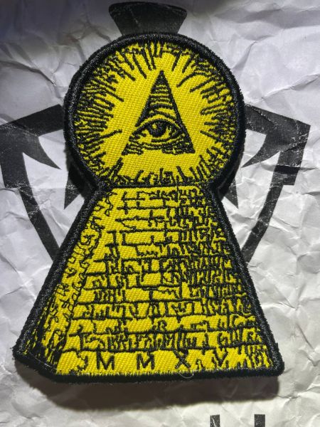 Illuminati Auge Patch – All Seeing Eye – gestickter Klett-Aufnäher – 8,9 × 7,4 cm