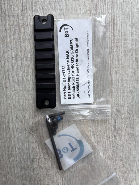 B&T Montageschiene NAR  seitlich kurz für HK G36/G3/MP7  SIG 550/553 Handschutz Original