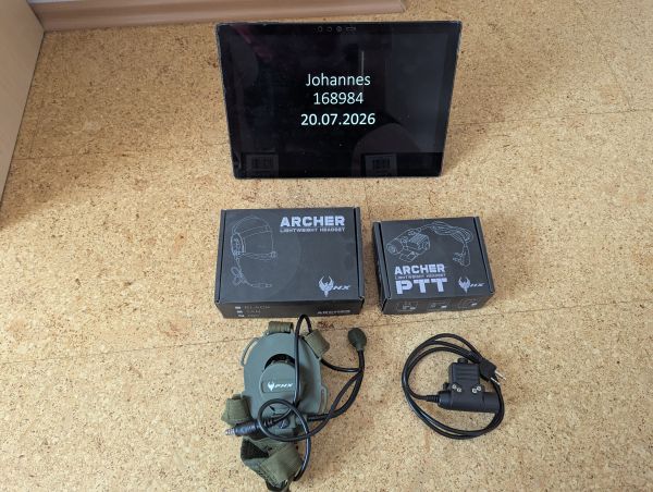 PHX Funkheadset Archer und PHX PTT Einheit Archer