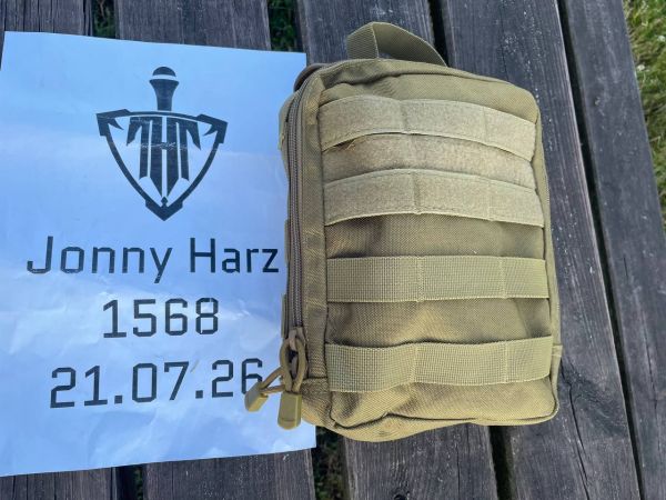 Große taktische MOLLE Werkzeugtasche Sand – EDC Tool Pouch zum Aufklappen (neuwertig)