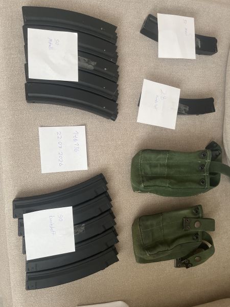 Funktionsfähig MP5 AEG Magazinpaket – 12 Magazine + 2 Dreifach-Magazintaschen