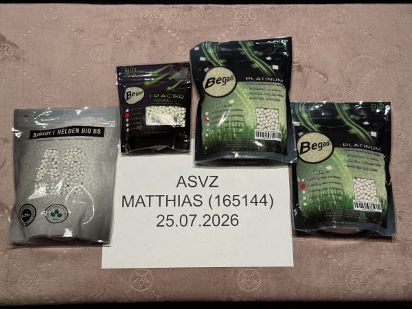 13.000 BBs 0,25 g ungeöffnet – Begadi Platinum Bio, Airsoft Helden, Begadi Tracer