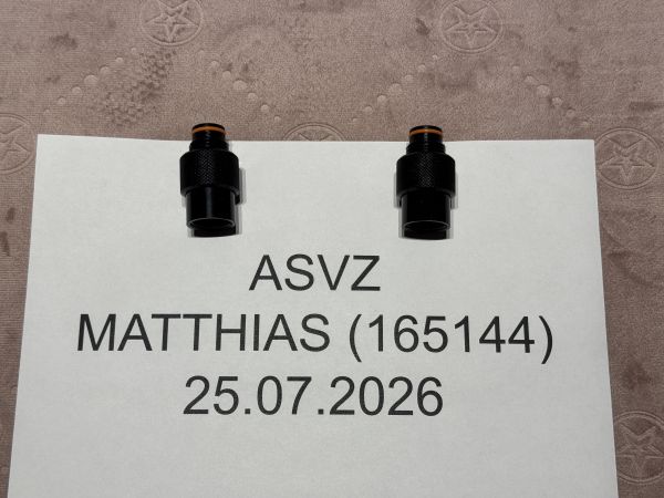 2x On-Off-Ventil für ASA Adapter, schwarz, HPA