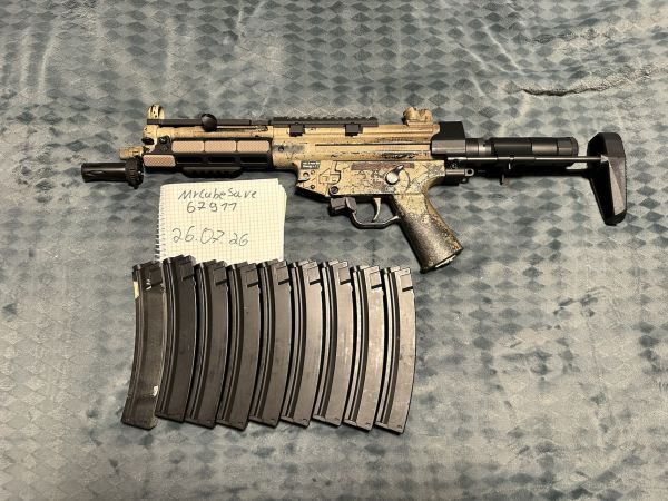 G&G (Top Tech Umarex) MP5 PBB mit Gate Titan, Tuningteilen so wie 9 Mid-Cap Magazine von Begadi