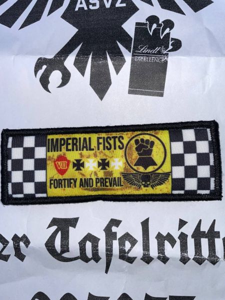 Imperial Fists Fortify and Prevail Velcro Patch Space Marine Chapter Klett Aufnäher
