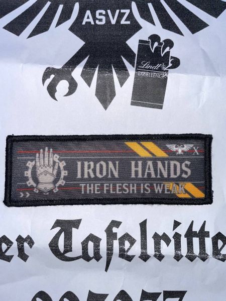 Iron Hands Stoff Patch Space Marine Chapter Warhammer 40K Klett Aufnäher
