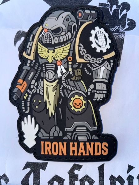 Iron Hands PVC Patch Space Marine Chapter Warhammer 40K Klett Aufnäher