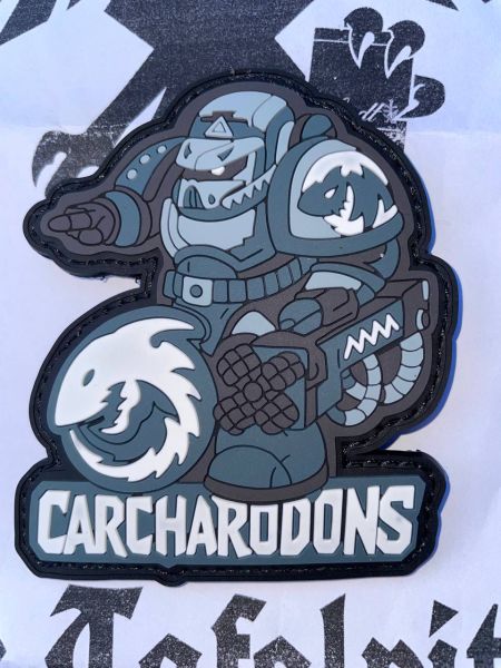 Carcharodons PVC Patch Space Marine Sharks Warhammer 40K Klett Aufnäher