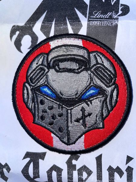 Grey Knights Demon Hunters Velcro Patch Space Marine Chapter Klett Aufnäher Rund
