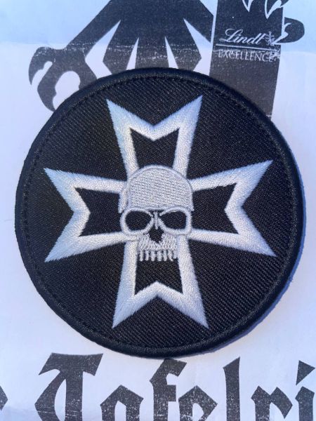 Black Templars Skull Velcro Patch Space Marine Totenkopf Klett Aufnäher