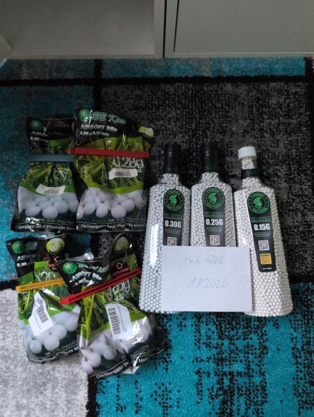 7 Packung BBs unterschiedliche Gewichte