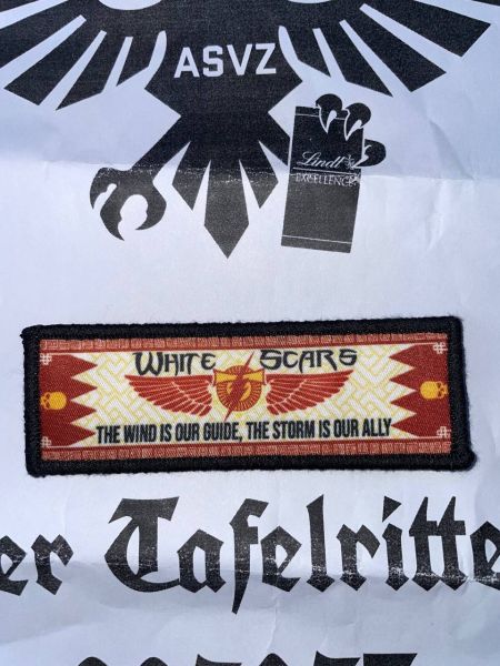 White Scars Velcro Patch Space Marine Chapter Jagatai Khan Klett Aufnäher