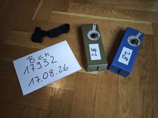 2x PTS ODIN M12 Sidewinder Dark Earth / Blue Speedloader + Universaladapter