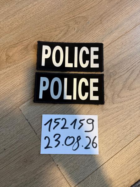 POLICE Patch Polizei LARP Schwarz Reflektiv