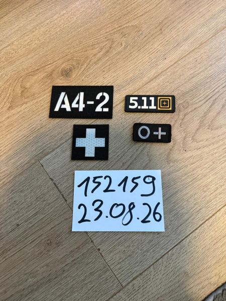 Patch-Sammlung 5.11, Blutgruppe, Lasercut