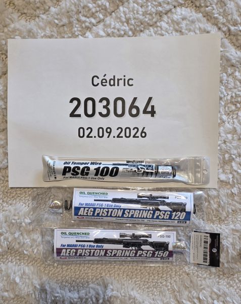 Guarder PSG1 SR25 AEG Federn – PSG100 / PSG120 / PSG150 – 3er Set