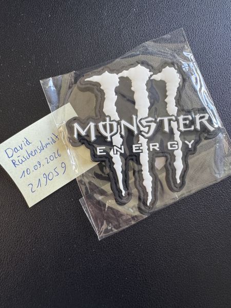 Monster Energy Weiß White Airsoft Patch Rubber Gummi Klett 9x9 cm NEU