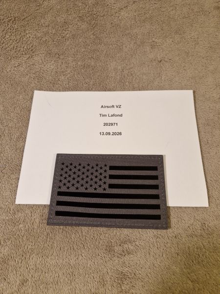 USA Flaggen Patch Grau-Schwarz