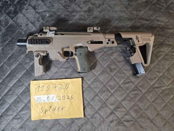 WE  SIG F226, Seal Team Six mit CAA Airsoft Division RONI Carbine Conversion Kit P226 Dark Earth