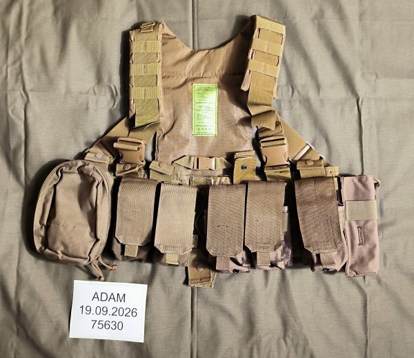 Taktische Weste / Chest Rig (Coyote Brown) mit Flyye & Pantac Taschen