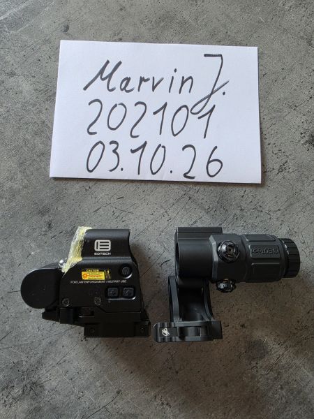 Evolution Gear EXPS / G33 Magnifier Set (High-End Replik) auf Begadi Riser & Unity FTC Mount – Neuwertig