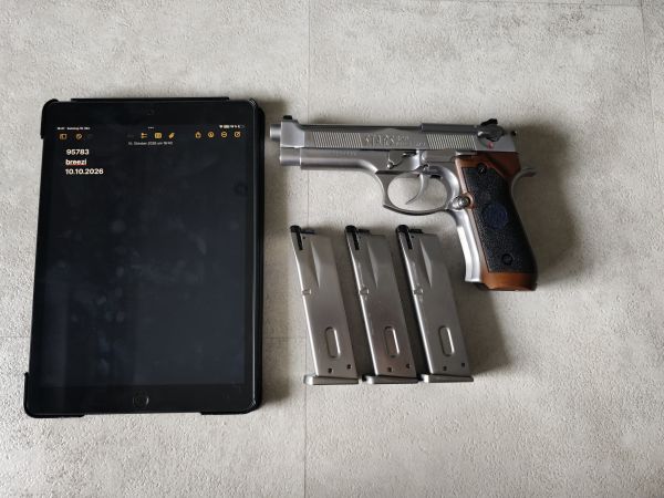 WE M92 SAMURAI EDGE BIOHAZARD FULL METAL SILVER GBB