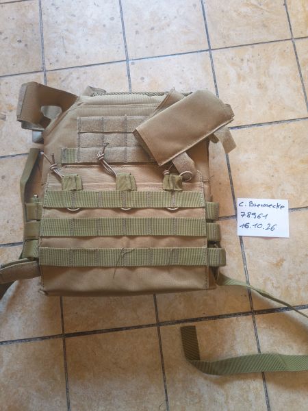  Airsoft Plate Carrier / Plattenträger Coyote Tan mit MOLLE-System
