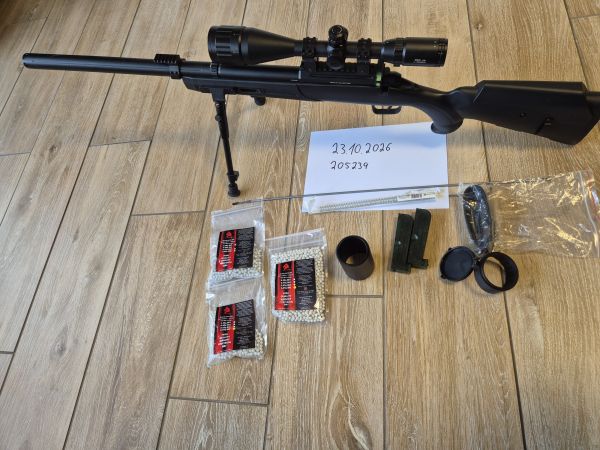 Begadi BSR Bolt Action Sniper (~2,9J) im einsatzbereiten Komplettset mit Scope & Zweibein!